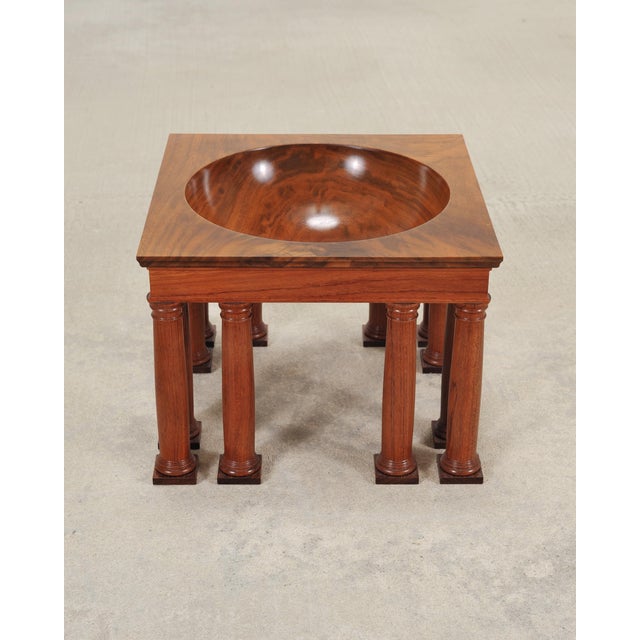 Neoclassical Neoclassical Greco-Roman Walnut Bubinga Rosewood Signed Bowl For Sale - Image 3 of 18