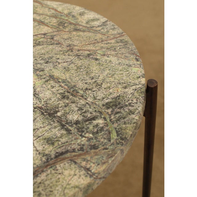 Metal Modern Brass Base Round Marble Top Pedestal or Plant Stand For Sale - Image 7 of 13