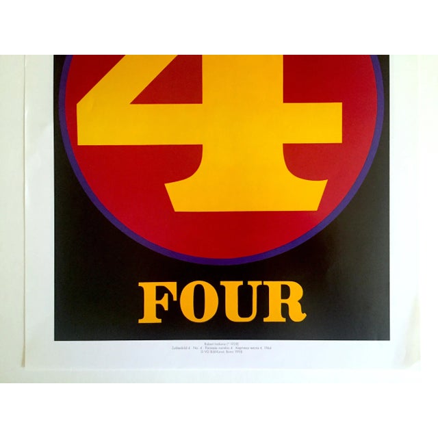 Mid-Century Modern Robert Indiana Vintage 1988 Pop Art Lithograph Calendar Print " Number 4 " 1964 For Sale - Image 3 of 8