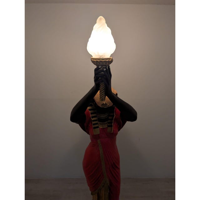 Egyptian Floor Lamp in Resin, 1980s For Sale - Image 17 of 18
