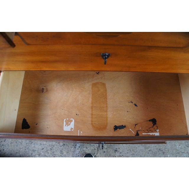 Vintage Lexington French Louis Philippe Style Cherry Finished Tallboy Dresser For Sale - Image 10 of 17