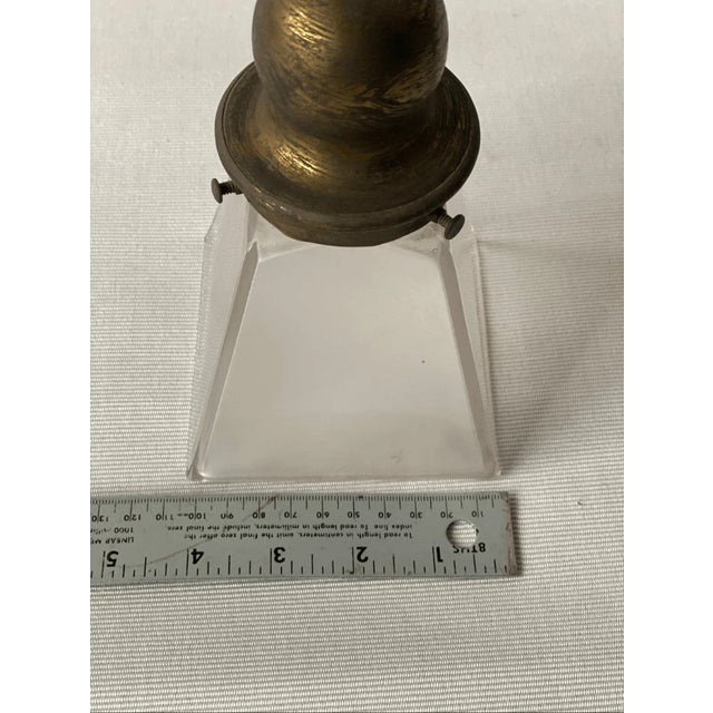 Vintage Art Deco Style Pyramidal Glass Shade With Socket For Sale In Pittsburgh - Image 6 of 6