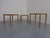 Set of 3 solid oak tables from H.W. Small for Bramin. Height 40/45.5/48 cm. Width 42/49.5/58 cm. Depth 35.5/35.5/35.5 cm....