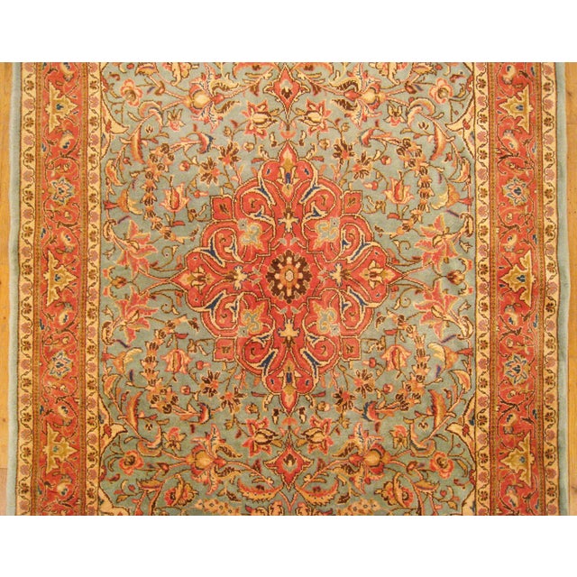 Vintage Persian Decorative Oriental Sarouk Rug in Small Size For Sale In New York - Image 6 of 8