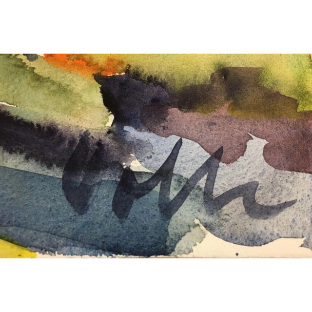 Modern View of a Town, 1950s, Watercolor For Sale - Image 3 of 13