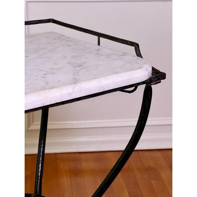 Art Deco Iron and Marble Industrial Table for Kitchen, Bathroom, Patio, 1930s For Sale - Image 13 of 17