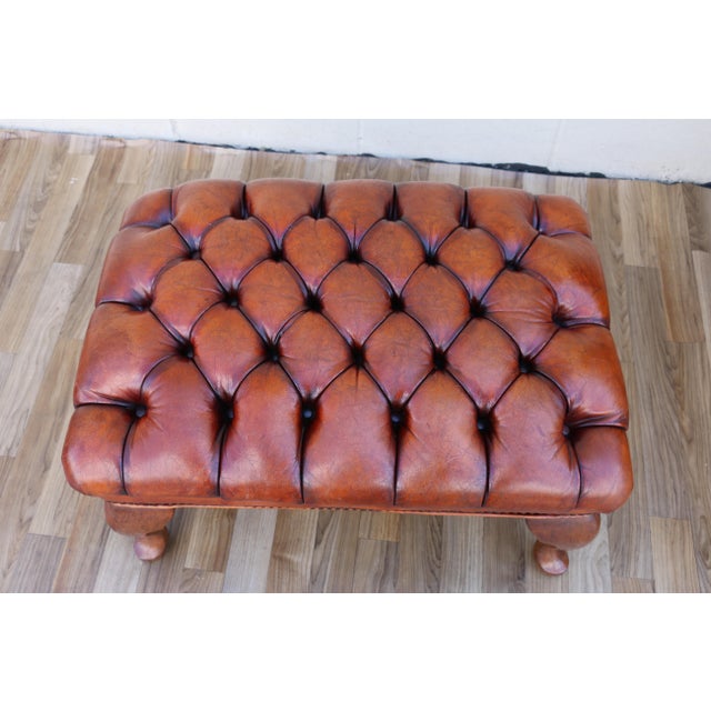 Vintage Chesterfield Tufted Leather Wingback Chair | English Library Style, 1960s For Sale - Image 16 of 18