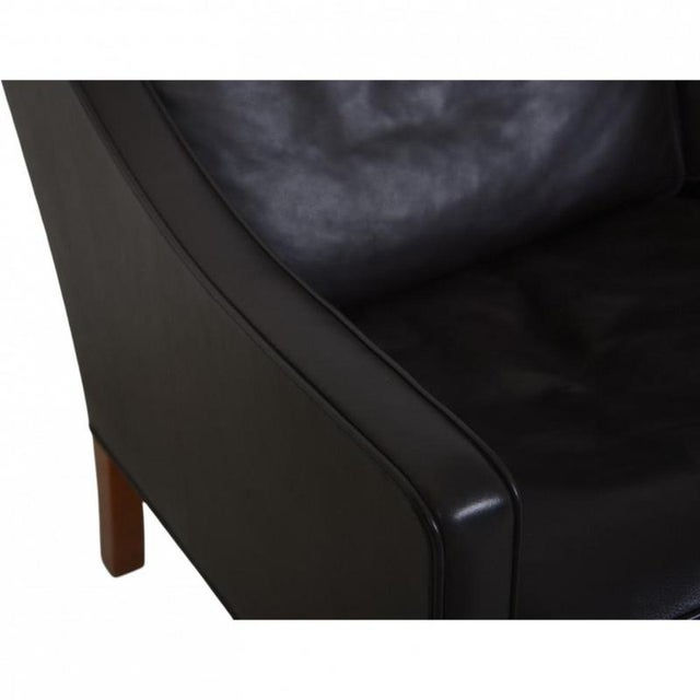 Animal Skin Model 2208 2-Seater Sofa in Black Leather by Børge Mogensen, 1990s For Sale - Image 7 of 18