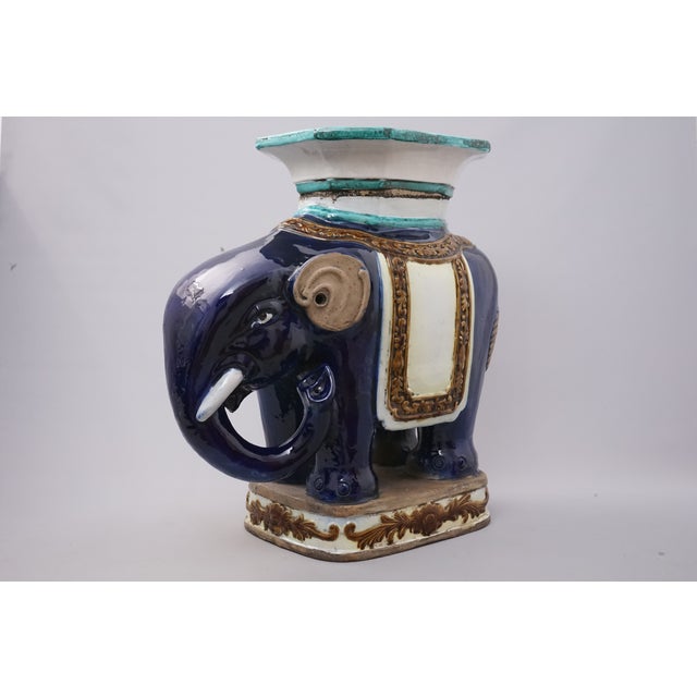 Large Regency Ceramic Elephant Plant Stands, Set of 2 For Sale - Image 15 of 17