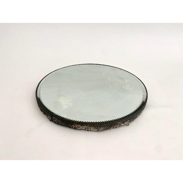 Metal Vintage Beveled Mirror Plateau For Sale - Image 7 of 10