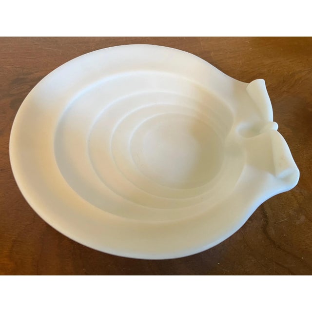 Antique 19th century French frosted white opaline glass scallop sea shell dish. Wonderful detail with deep ridges....