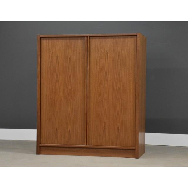 1970s Danish Modern Teak Armoire Dresser For Sale - Image 4 of 9