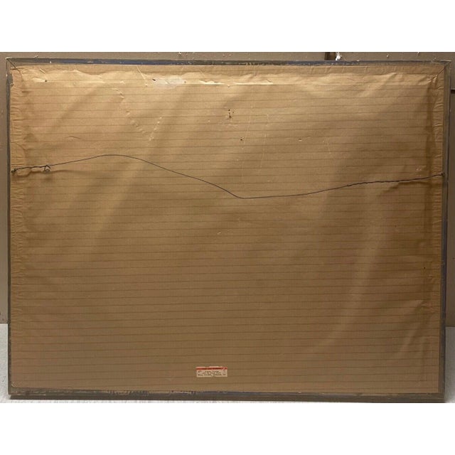 Vintage Carl Schmalz Jr Maine Boat Harbor Modernist Painting - Bowdoin & Amherst For Sale - Image 4 of 12