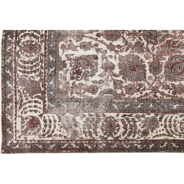 Persian Late 20th Century Large Vintage Persian 12x15 Wool Rug For Sale - Image 3 of 7