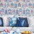 Coastal Sanderson Home Wallpaper. Beach Huts. Color: Red / Blue ( 4 Rolls X 11 Yards Each) For Sale - Image 3 of 3