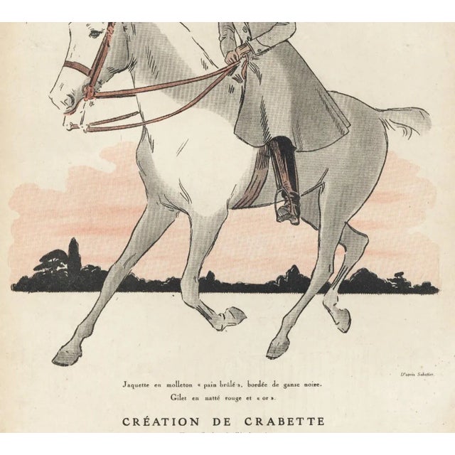 Contemporary 1921 French Antique Print for the Fashionable Horse Rider For Sale - Image 3 of 3
