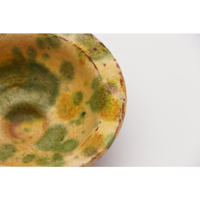 19th Century Small Portuguese Rustic Glazed Spongeware Wine Cup Bowl For Sale - Image 6 of 12