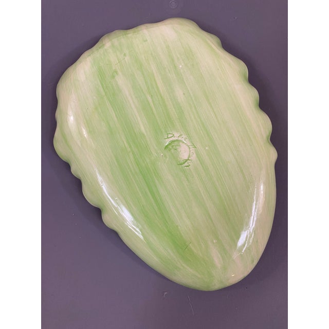 1960s Dodie Thayer Signed Hand Painted Ceramic Lettuce Plate Dish - "Lettuce Ware" For Sale - Image 4 of 4
