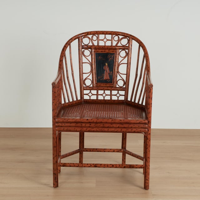 Maitland - Smith Vintage Set of Four Faux Bamboo Brighton Pavillion Style Chairs by Maitland Smith For Sale - Image 4 of 18