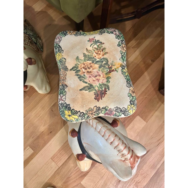 Early 20th Century Chinoiserie Earthenware Tang Style Horse Garden Stools - A Pair For Sale - Image 9 of 12