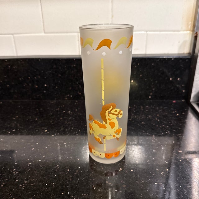 Libbey Glass Co. 1950s Mid Century Modern Libby Carousel Hi Ball Glasses - Set of Four For Sale - Image 4 of 5