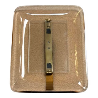 1970s Fontana Arte Pink Glass Picture Frame With Brass Easel For Sale
