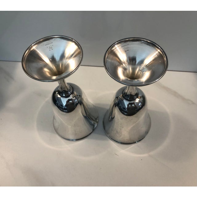 Metal 1950s Sterling Silver Goblets With Gilded Interior - A Pair For Sale - Image 7 of 9