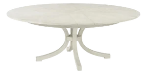 Round White Coastal Extension Dining Table