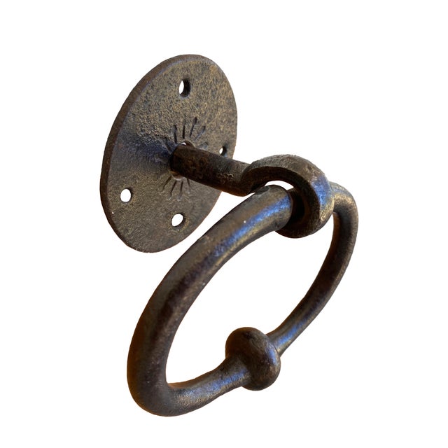 Vintage Heavyweight Iron Door Knocker or Door/Gate Pull For Sale - Image 4 of 8