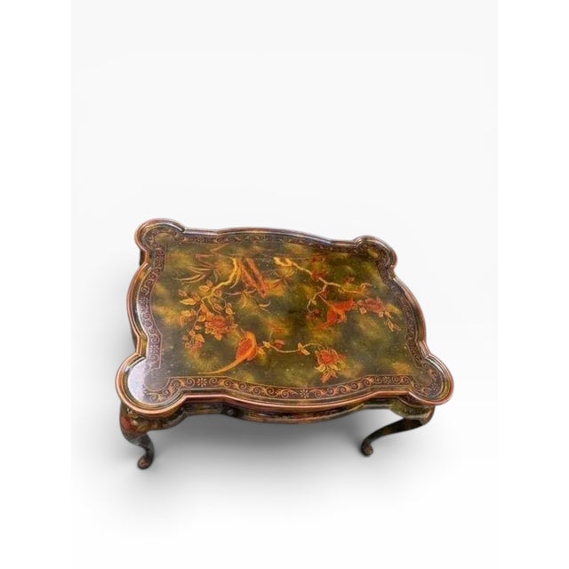 Maitland-Smith Hand-Painted Chinoiserie Coffee Table With Scalloped Top For Sale - Image 10 of 16