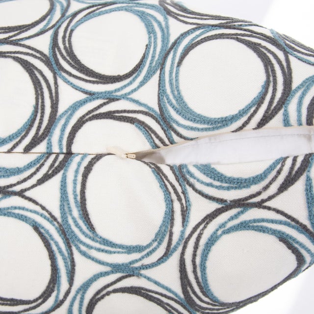 Kenneth Ludwig Chicago 24 x 24 Demo Indigo Pillow - Down Fill For Sale - Image 4 of 8