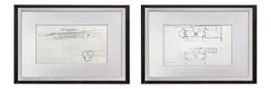 (2) Frank Lloyd Wright Lithograph #’ed Limited ~ Robie House Drawings (2pc Set) With Frames Included