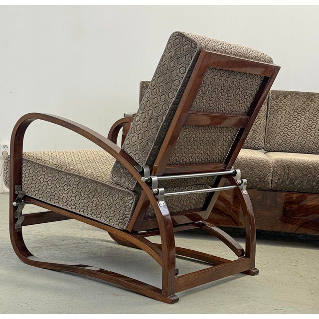 Wood Art Deco Lounge Suite by Jindřich Halabala for Up Závody, 1930s, Set of 3 For Sale - Image 7 of 18