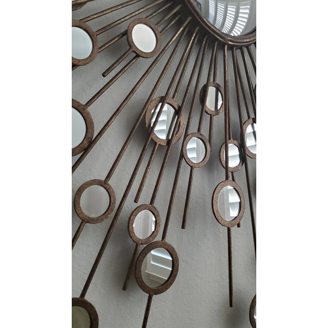 Contemporary Neiman Marcus 63" Raindrops Sunburst Mirror For Sale - Image 3 of 5