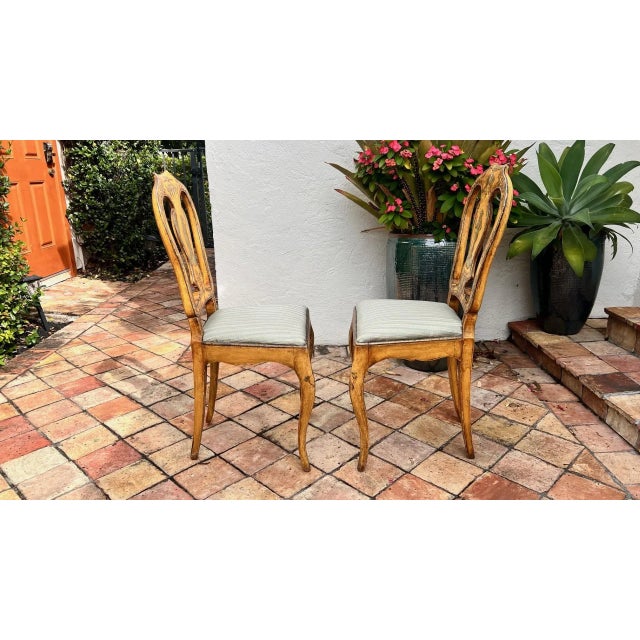 Late 19th Century Late 1800s Italian Side Chairs- a Pair For Sale - Image 5 of 10