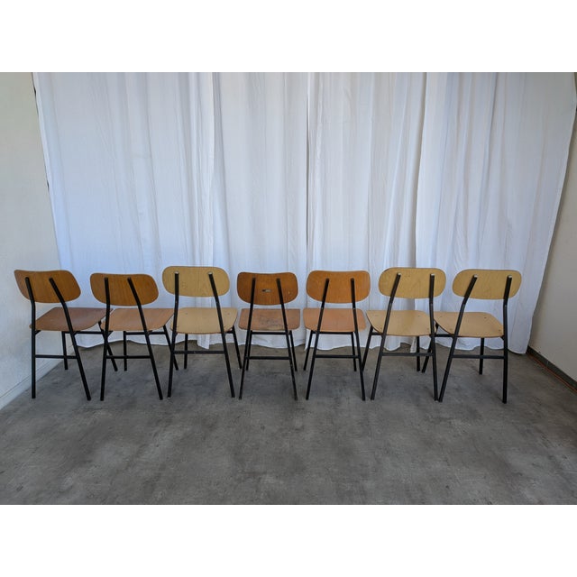 Vintage Industrial School Chairs from Stol Kamnik, Former Yugoslavia, 1970s, Set of 7 For Sale - Image 13 of 18