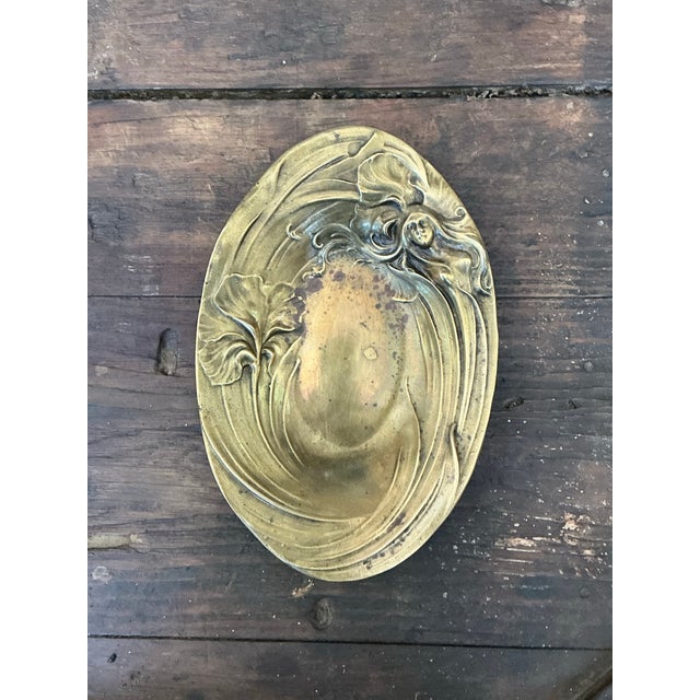 Vintage Art Nouveau Brass Bowl For Sale - Image 12 of 12