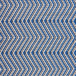 Schumacher X A Rum Fellow Amates Hand Woven Brocade Fabric in Ocean For Sale