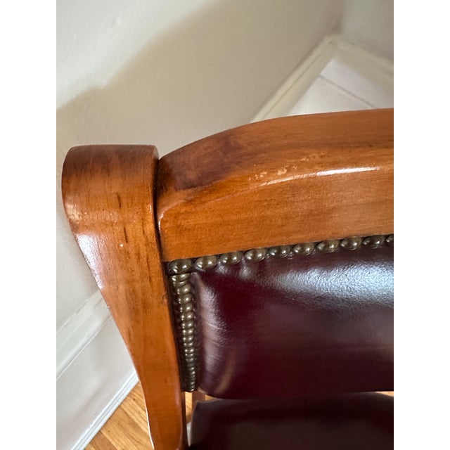 Wood 1990s Rms Titanic Artifact Collection Leather Chair For Sale - Image 7 of 12