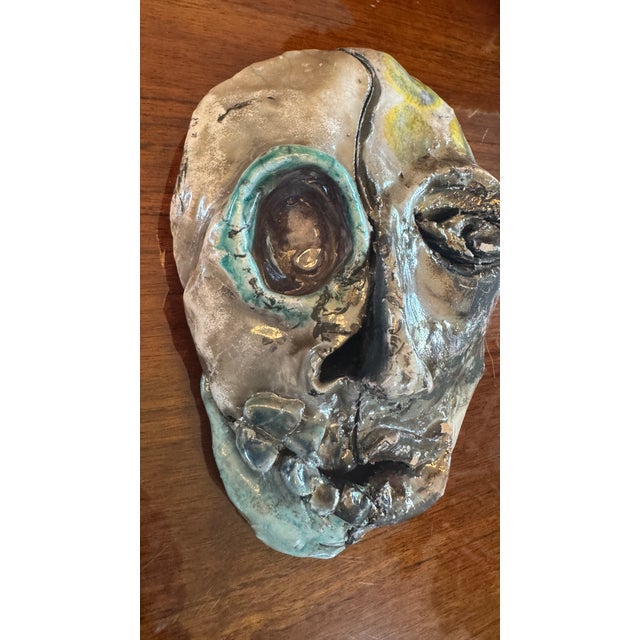 Handmade Pottery Sculptured Face, Scary Folk Art For Sale - Image 4 of 6