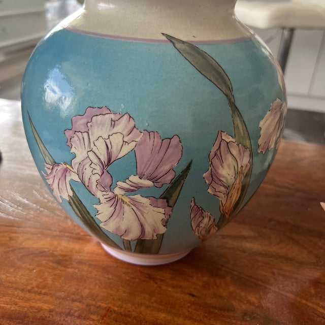 1980s Santa Barbara Ceramic Hand Painted Vase For Sale - Image 5 of 7