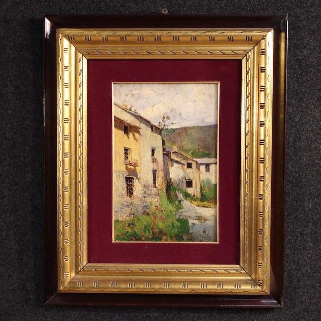 Italian Artist, View of Houses, 1930, Oil on Board, Framed For Sale - Image 16 of 16