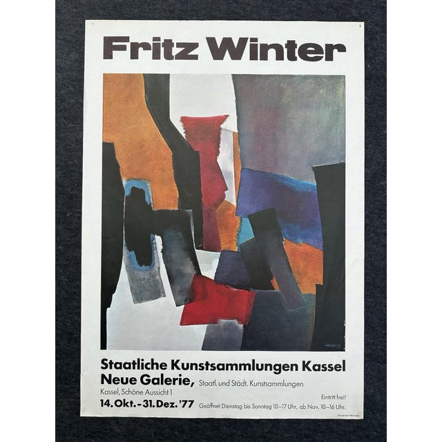 Lj225 approx. 84×60 cm Original exhibition poster for the retrospective of Fritz Winter (1905–1976) at the Neue Galerie of...
