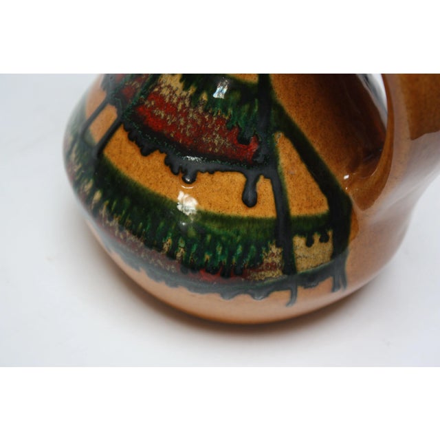 Red Mid-Century Israeli Studio Pottery Ochre Pitcher by Kernat For Sale - Image 8 of 13
