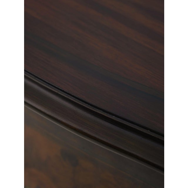 Brown Italian Style Burl Wood Bombe Painted Commode Chest For Sale - Image 8 of 17