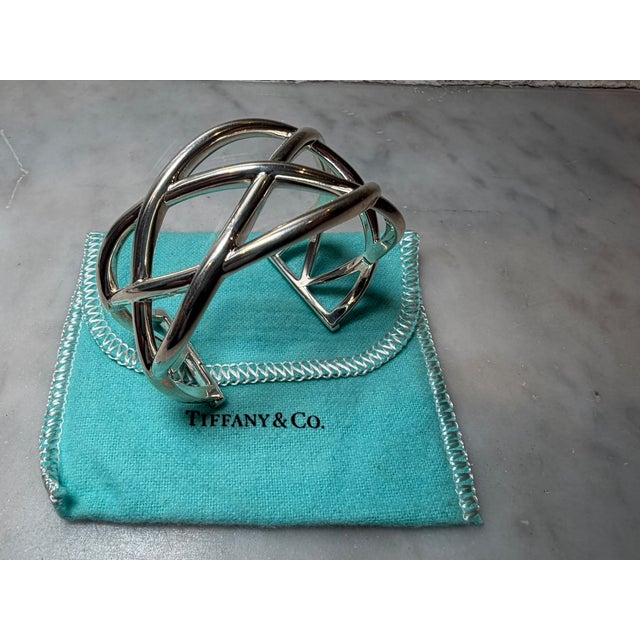 Tiffany & Co. Sterling Silver Woven Celtic Knots Cuff Bracelet 51g For Sale - Image 9 of 9
