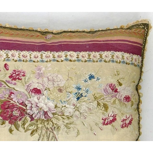 Antique 19th Century French Tapestry Pillow 24'' X 26'' For Sale In Los Angeles - Image 6 of 9