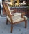 Hendrix Allardyce Neoclassical Walnut Leather & Velvet Arm Chair For Sale In Los Angeles - Image 6 of 8