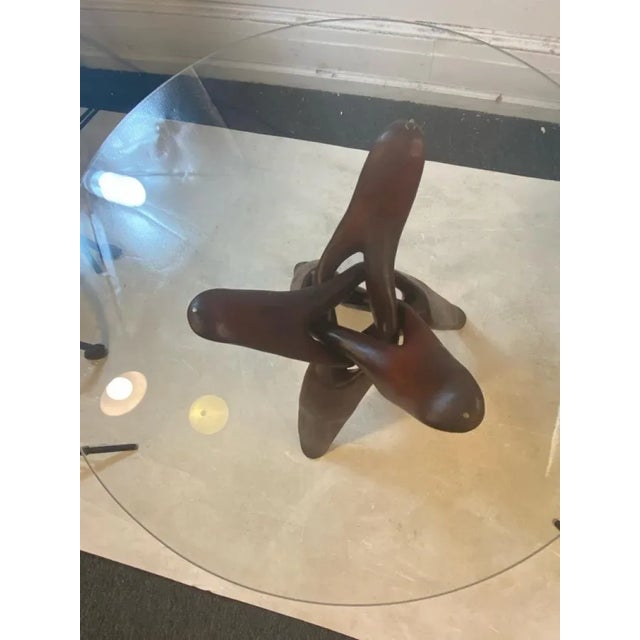 1950s Modernist Organic Sculpted Interlocking Wood Table Attributed to Vladimir Kagan For Sale In Philadelphia - Image 6 of 13
