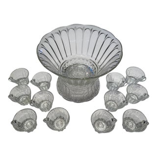 1960s Punch Bowl Set for 12 - 14 pcs For Sale